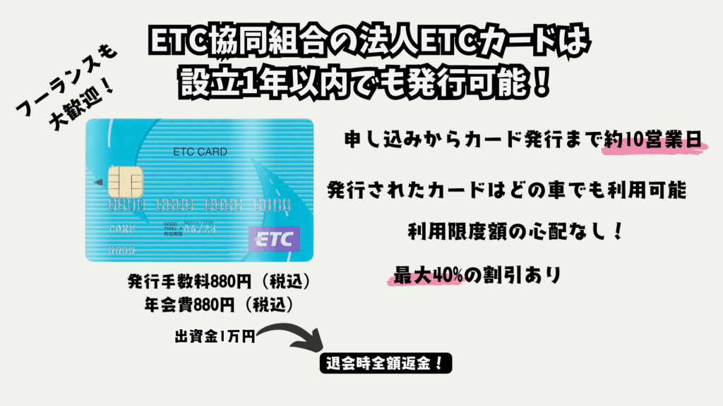 ETC協同組合は創業1年目でも発行可能!