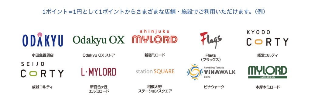 小田急ポイントを使えるお店の具体例