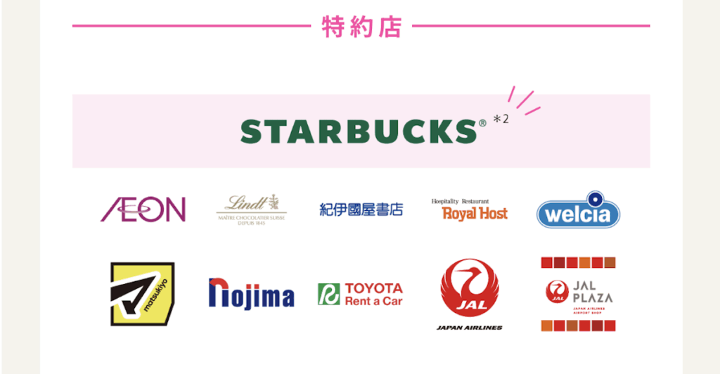 JALカード navi（学生専用）のポイントアップ特約店
